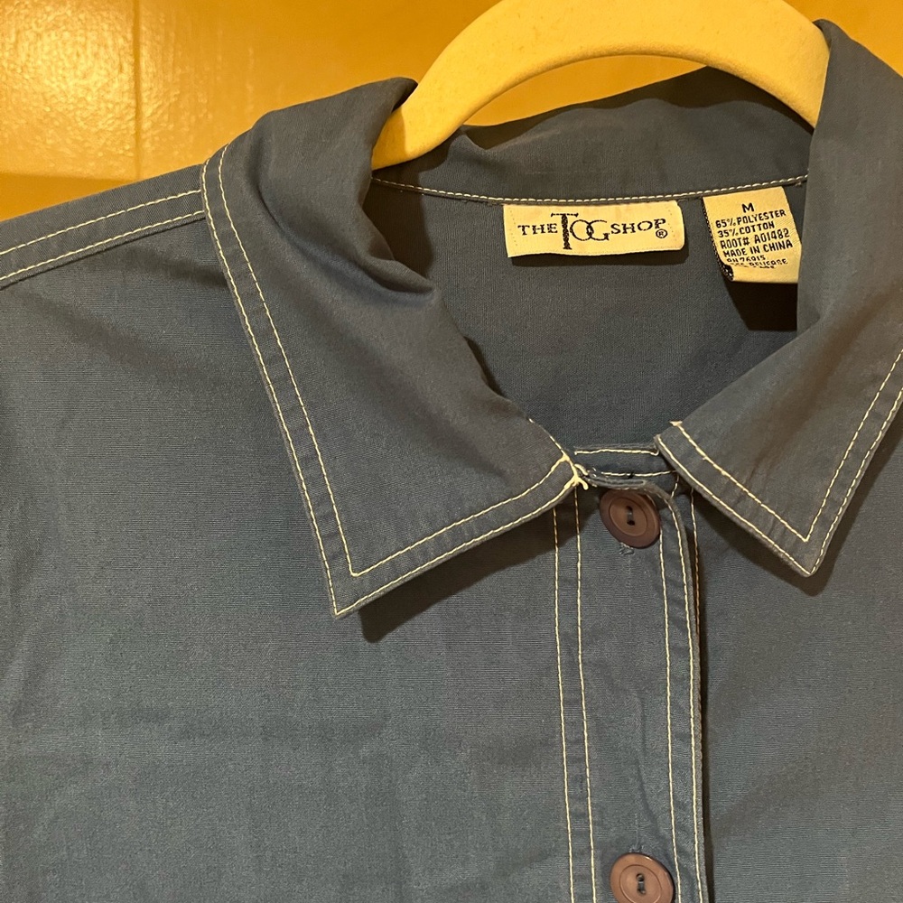 Blue Smock Button-Up - Picture 2 of 3